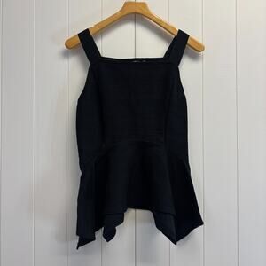 Anthropologie Deletta Womens Classic Minimalist Textured Peplum Tank Size S Chic